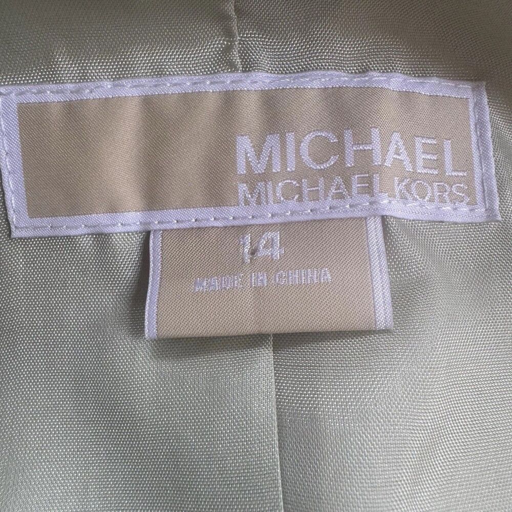 Michael Kors Cotton Blend Sz 14 Quiet Luxury Beige Blazer Coastal Grandma Chic - Picture 12 of 12